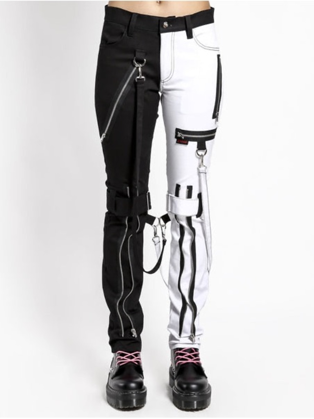 Tripp NYC Black & White Split Leg Pants